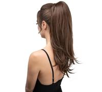 Coleta Postiza 22 Inch Clip In Ponytail Extension for Women,Synthetic Hairpiece for Daily Use ponytail extension(Medium Brown)