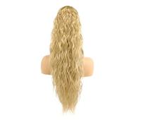 Coleta Postiza 28 "de largo ondulado rizado cola de caballo clip en postizo for mujeres, pelucas sintéticas de aspecto natural esponjosas for uso diario ponytail extension(86-22A)