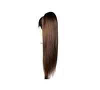 Coleta Postiza 4# Extensión de cabello humano real con clip y cola caballo cordón for liso Coleta(22inches)