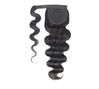 Coleta Postiza Cola de caballo de cabello humano ondulado, extensión rizada con urdimbre for mujeres negras, densidad natural de 14 a 26 pulgadas ponytail extension(16inches)