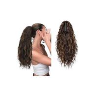 Coleta Postiza Extensión de cola caballo, garra ondulada rizada, Clip varias capas en postizo, pelucas sintéticas aspecto Natural esponjosas for mujeres ponytail extension(4H30,26inch)