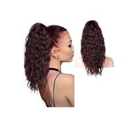 Coleta Postiza Extensión de cola caballo, garra ondulada rizada, Clip varias capas en postizo, pelucas sintéticas aspecto Natural esponjosas for mujeres ponytail extension(Bug,18inch)