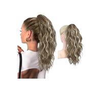 Coleta Postiza Extensión de cola caballo, garra ondulada rizada, Clip varias capas en postizo, pelucas sintéticas aspecto Natural esponjosas for mujeres ponytail extension(18H60,12inch)