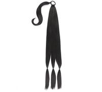 Coleta Postiza Extensión de cola caballo larga trenzada con lazo for el cabello, extensiones rectas envolventes Coleta(#2)