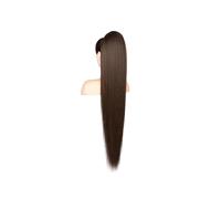 Coleta Postiza Extensiones de cabello 100% humano con clip y cola caballo recta cordón ajustable n.° 4 Coleta(22inches)