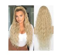 Coleta Postiza Extensiones de cabello con cola de caballo con cordón rizado for mujer, peluca de cola de caballo de cabello humano brasileño, postizo ondulado con agua ponytail extension(Bleach Blonde