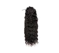 Coleta Postiza Extensiones de cabello humano con cola caballo ondulada y cordón ajustable, brasileño negro natural for mujeres Coleta(14inches)