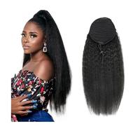 Coleta Postiza Extensiones de cabello humano con cordón, cola caballo y clip, rizadas Coleta(12inches)
