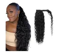 Coleta Postiza Extensiones de cola caballo cabello humano brasileño con ondas al agua, natural for mujeres Coleta(24inches)