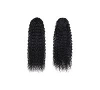 Coleta Postiza Extensiones de cola caballo con cordón y ondas profundas, 100% cabello humano for mujeres Coleta(16inches)