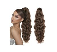 Coleta Postiza Extensiones de cola de caballo, clip de garra larga en pelucas onduladas naturales sintéticas for mujeres ponytail extension(M18-30,18inch)