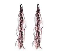 Coleta Postiza Paquete de 2 extensiones cola caballo trenzada con lazo for el cabello, elegante giros desordenados, postizo sintético Coleta(2-30-F)
