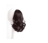 Coleta Postiza Pelo de cola de caballo rizado corto sintético de 30 cm con clip de agarre peluca postizo for mujeres ponytail extension(Dark Brown)