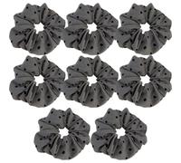 Coletero Corbatas de lunares for mujer, coleteros estampados con lazo y corazón grande, sostenedor cola caballo gris negro(8PCS-1)