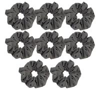Coletero Corbatas de lunares for mujer, coleteros estampados con lazo y corazón grande, sostenedor cola caballo gris negro(8PCS-3)