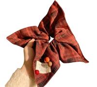 Coletero cuadrado Lindo estilo de moda Simple cabeza cuerda lazo Cola Caballo banda for el cabello nuevo a cuadros bufanda cuadrada Scrunchies diademas for mujeres(Red)