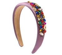 Coletero de esponja de tela brillante con incrustaciones de diamantes de vidrieras, color morado