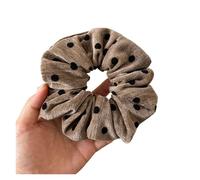 Coletero de Lunares Para Mujer 1pc Retro Flocked Polka Dot Large Hair Tie, Elegant Hair Accessory For Women, Versatile Ponytail Hair Band(1pc coffee)