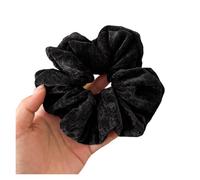 Coletero de Lunares Para Mujer 1pc Retro Flocked Polka Dot Large Hair Tie, Elegant Hair Accessory For Women, Versatile Ponytail Hair Band(1pc black)