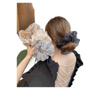 Coletero de Lunares Para Mujer 1pcs Fresh Mesh Large Intestine Hair Rings - Floral Dots Head Rope Academy Wind Elastic Band Hair Accessories(FCCQ-24X9-4)