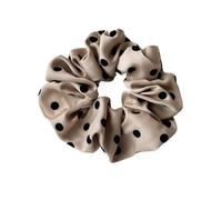 Coletero de Lunares Para Mujer 2pcs 11cm Cute Dot Satin Scrunchies Bands For Women Girls Hair Ring Rope Ornament Hair Accessories(Light Brown)