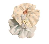 Coletero de Lunares Para Mujer 2pcs Blue Polka Dots Scrunchies Large Intestine Headbands Women Luxury Hair Ropes Ties Lazy Style Hair Bundles Headwear