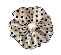 Coletero de Lunares Para Mujer 2pcs Retro Pleated Satin Polka Dots Large Hair Scrunchies Headbands Womens Head Rope Hair Tie Female Rubber Band(Color1)