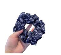Coletero de Lunares Para Mujer Dark Blue Dot Scrunchies Wrinkled Double-layers Large Hair Tie Women's Back Of Head Bun Hair Rope