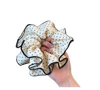 Coletero de Lunares Para Mujer Four-layers Large Size Hair Ties Double-layer Dots Large Hair Scrunchies Band Ponytail Rope Gentle Hair Accessories(Beige four layer)