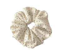 Coletero de Lunares Para Mujer Gentle Elegant Dot Scrunchies Women Girls Elastic Hair Rubber Bands Accessories Tie Hair Ring Rope Headdress Headwear(Beige dot)