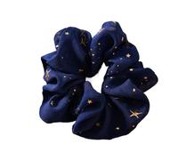 Coletero de Lunares Para Mujer Hair Tie Solid Color Star Dotted With Hair Ring Hair Rope Elastic Hair Band Simple Bright Ponytail Accessories(Star Deep Blue)