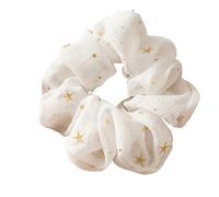 Coletero de Lunares Para Mujer Hair Tie Solid Color Star Dotted With Hair Ring Hair Rope Elastic Hair Band Simple Bright Ponytail Accessories(Star white)