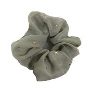 Coletero de Lunares Para Mujer Hair Tie Solid Color Star Dotted With Hair Ring Hair Rope Elastic Hair Band Simple Bright Ponytail Accessories(Star light green)