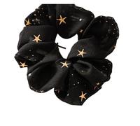 Coletero de Lunares Para Mujer Hair Tie Solid Color Star Dotted With Hair Ring Hair Rope Elastic Hair Band Simple Bright Ponytail Accessories(Star Black)