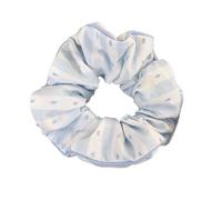 Coletero de Lunares Para Mujer Sea Blue Polka Dot Hair Ties Rubber Sweet Headwear Versatile Floral Plaid Hair Ropes For Girls Women(Color2)