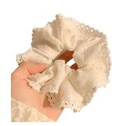 Coletero de Lunares Para Mujer White Pink Lace Polka Dot Scrunchies Sweet Lovely Fairy Girl Elastic Hair Bands Women Elegant Hair Tie Rope(WHITE)