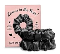 Coletero de Seda Mulberry - Gomas y Scrunchies Para el Cabello Sin Roturas, Diadema Para Dormir - 100% Morera Natural, Paquete de 2 Unidades