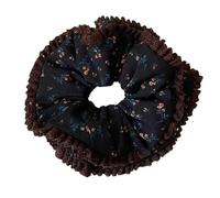 Coletero De Tela 1 accesorio floral for el cabello for mujer, elástico con ribete de encaje vintage, lindas corbatas estampadas for uso diario niñas(Black)