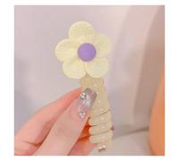 Coletero En Espiral 2 pares de línea telefónica trenzada for niños, lazo for el cabello, cuerda for el cabello, mariposa colorida, diadema con cola de caballo, cabello no dañino(Flowers Are Yellow)