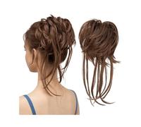 Coletero Extensiones de cabello sintético con moño desordenado, elástico y ondulado natural for mujer Extensión(Light Brown)