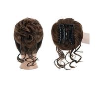 Coletero Extensiones de cabello sintético ondulado y rizado con pinza for moño desordenado for mujer Extensión(30T4)