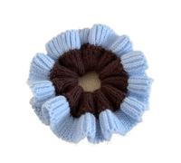 Coletero grande de punto color block, ideal for moños desenfadados, accesorio perfecto for otoño e invierno(1pc brown blue)