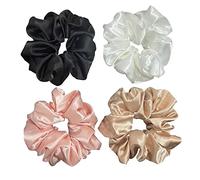 Coletero grande de satén para mujer y niña, XL de seda, para cabello grueso, largo, grande, coletero gigante