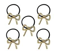 Coletero Para El Cabello Con Lazo,Elástico De Metal 5 Unidades,Sujetadores Elásticos para Cola de Caballo | Para Compras Viajes Fiesta Salidas Informales Fiestas Bodas Escuela Mujeres Niñas