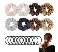 Coletero Seda Partido Pelo Versátil Scrunchies 8 Colores Suave Seda, Satén Elástico Pelo Banda para Diario Trabajo Viajes