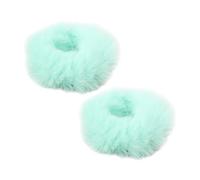 Coleteros coloridos de felpa, gomas elásticas de piel sintética, pompones de pelo esponjosos y esponjosos, accesorios para el cabello para mujeres y niñas ()