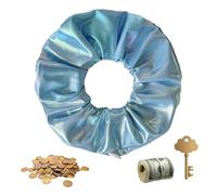 Coleteros con bolsillos - Almacenamiento de lazos con cremallera oculta, elegante soporte elástico para cola de caballo con mini para llaves, lápiz labial, dinero en efectivo y pequeño, ideal