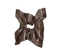 Coleteros cuadrados de tela, accesorios para el cabello con cinta para mujer, banda con dije de corazón, soporte para cola de caballo de gran capacidad, con forro de grupo de coronilla alta