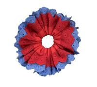 Coleteros de encaje de doble capa para mujer, de gran tamaño, con soporte para cola de caballo, color de contraste, para eventos especiales