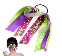 Coleteros de Halloween | Coletero de calabaza con cinta larga para peinados espeluznantes en Halloween | Bandas elásticas para el pelo y accesorios para el cabello para niños, mujeres, y
